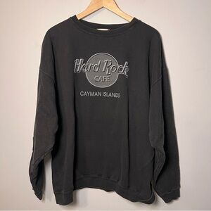 Hard Rock Cafe Caymen Islands Crewneck Men’s XXL Black Pullover Sweatshirt